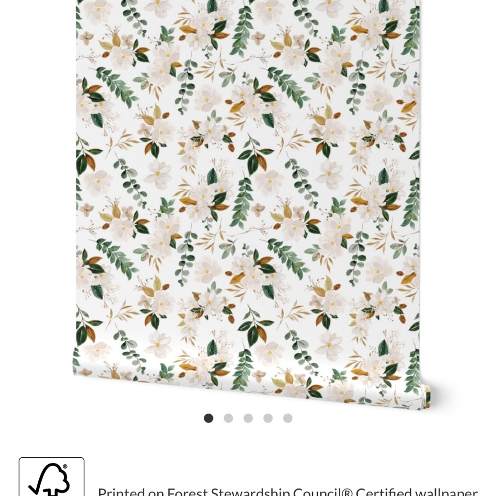 Magnolia Floral - Medium Wallpaper